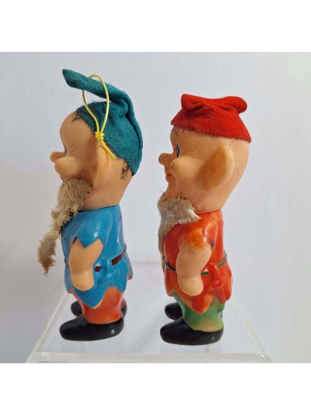 Elf Christmas Ornaments Dwarves Vintage Japan Figures 4" Mid Century - Picture 4 of 9